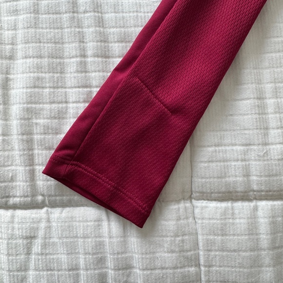 Adidas burgundy breathable long sleeve quarter zip top, size XS - Picture 6 of 6